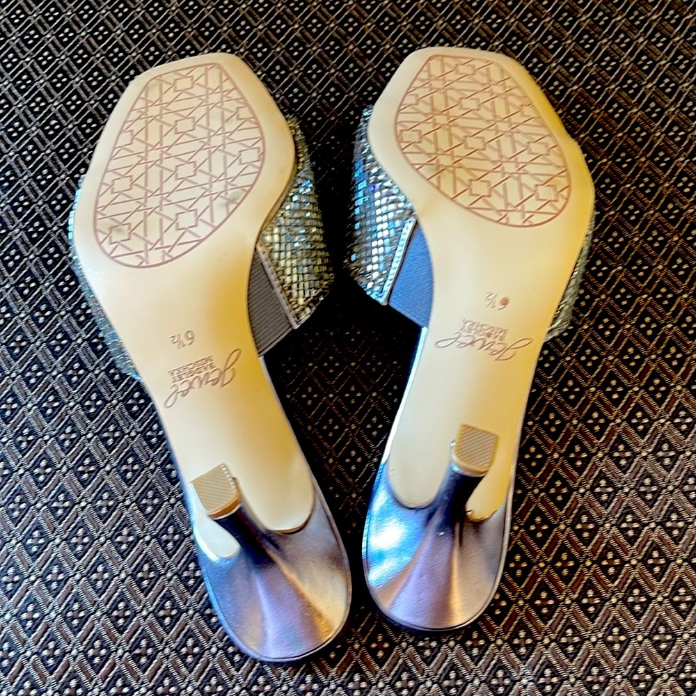 NWOT BADGLEY MISCHKA JEWEL ALLISON RETRO SLIDES SZ 6.5 HEEL 2.95” - Picture 9 of 14